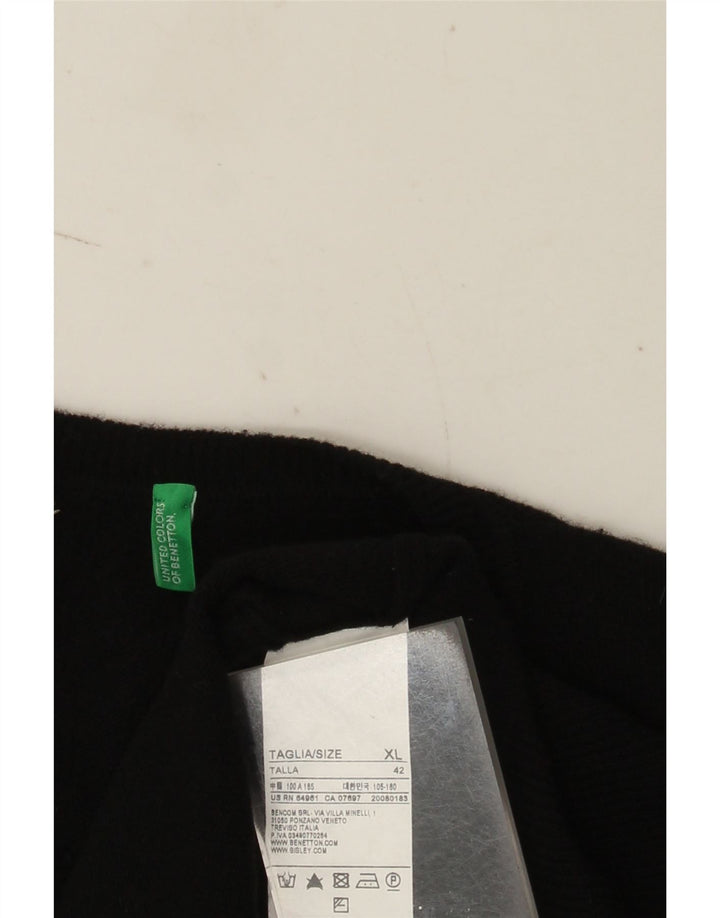 Benetton Herren Slim Fit Weste Tank Top XL Schwarz Wolle