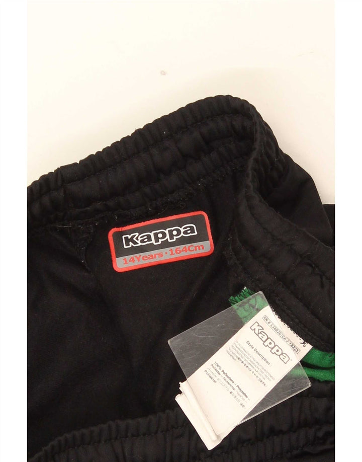 Kappa Jungen Grafik-Trainingshose, Jogginghose, 13–14 Jahre, schwarzes Polyester