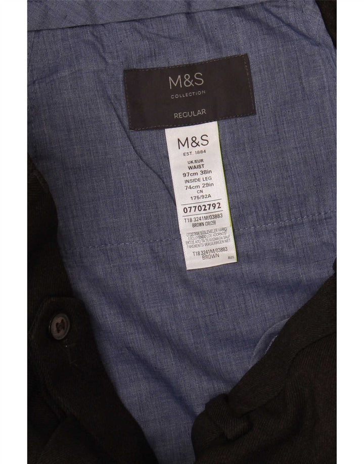 Marks & Spencer Herren-Anzughose, normal, W38, L29, braun, Polyester