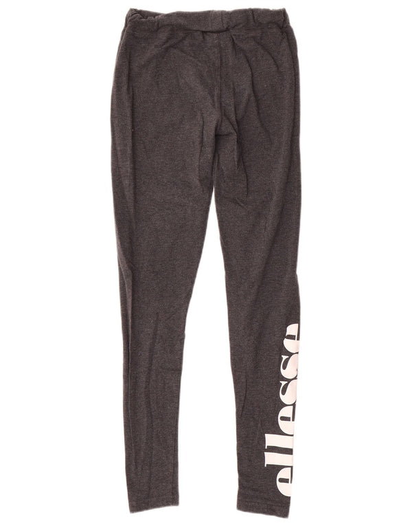 Ellesse Womens Graphic Leggings UK 10 Small Graue Baumwolle