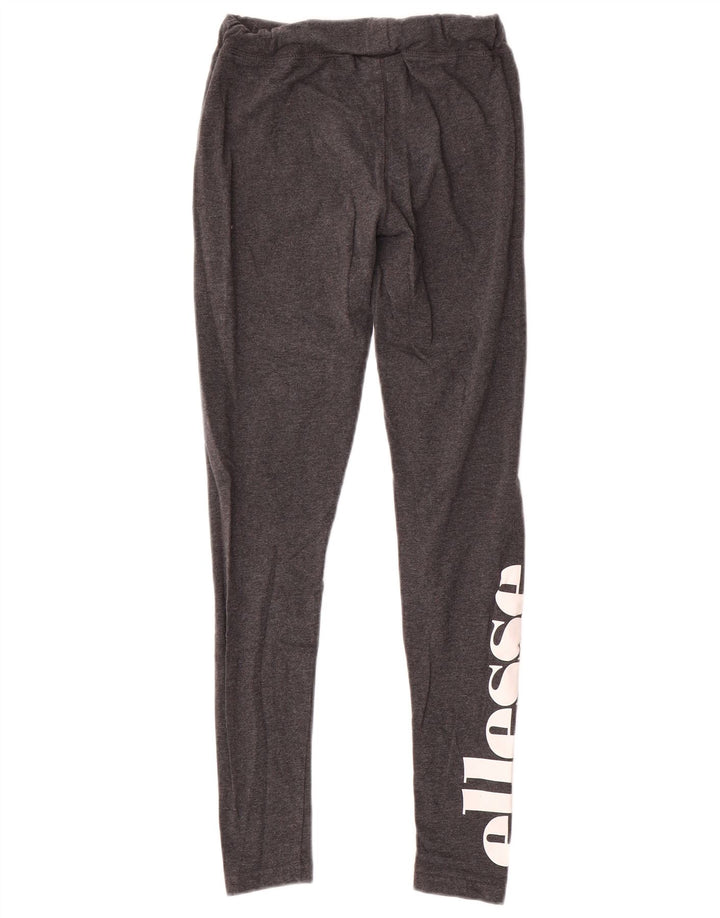 Ellesse Womens Graphic Leggings UK 10 Small Graue Baumwolle
