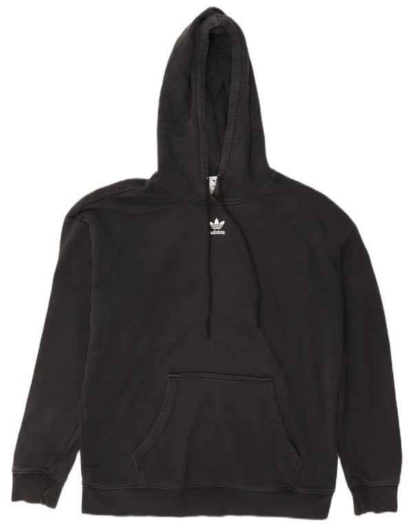 Adidas Damen Übergroßer Kapuzenpullover UK 8 Small Graue Baumwolle
