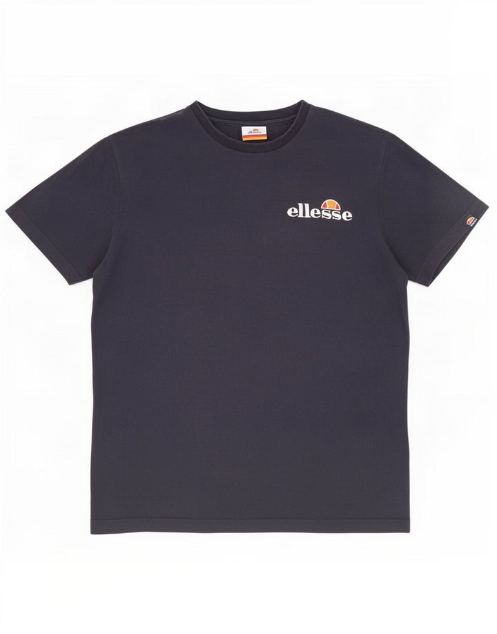 Ellesse Herren T-Shirt Top Large Marineblau Baumwolle