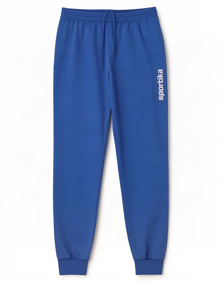 Vintage Herren-Trainingsanzughose mit grafischem Muster, große blaue Polyester-Jogginghose