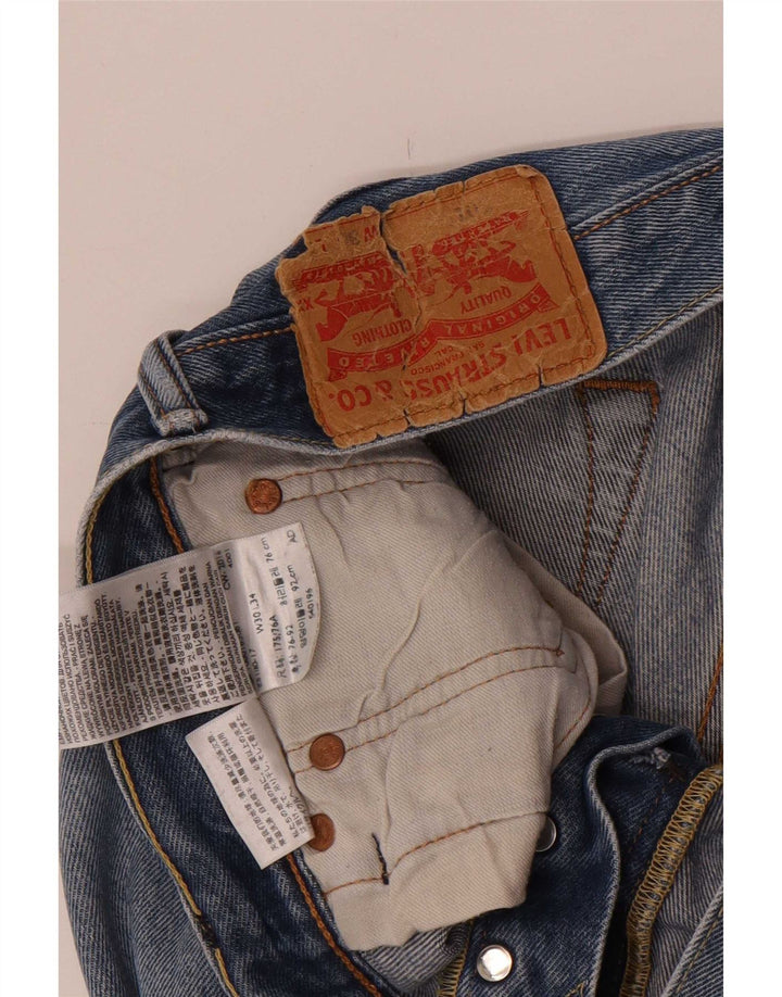 Levi's Herren Distressed Straight Jeans W30 L34 Blaue Baumwolle