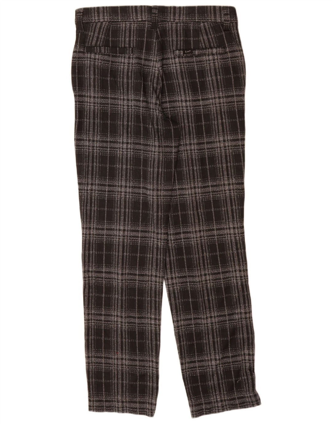Lee Damen Chinohose US 10 Large W30 L30 Schwarz kariertes Polyester
