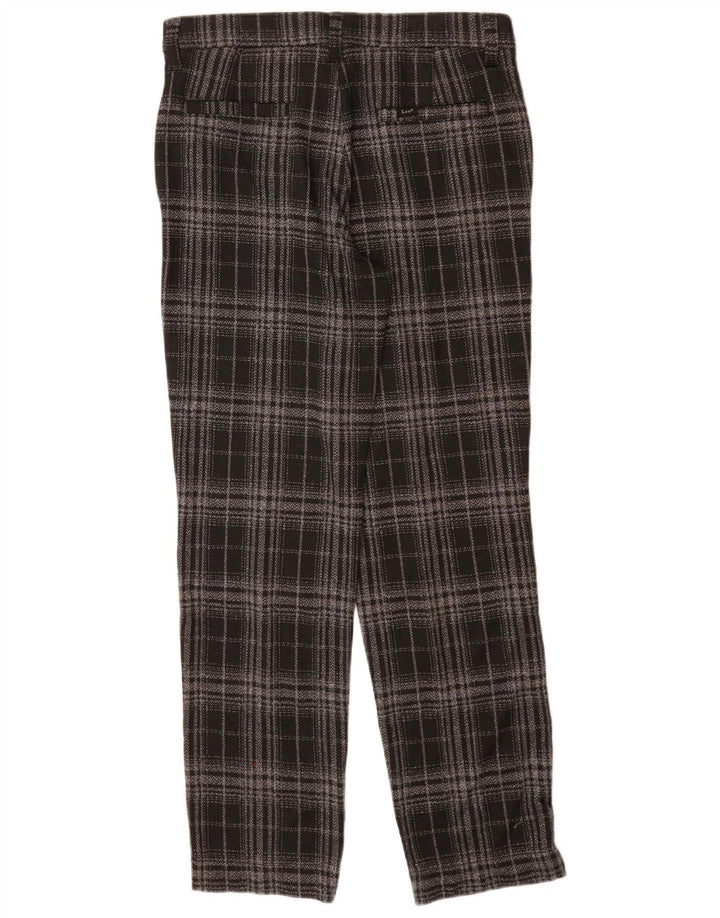 Lee Damen Chinohose US 10 Large W30 L30 Schwarz kariertes Polyester