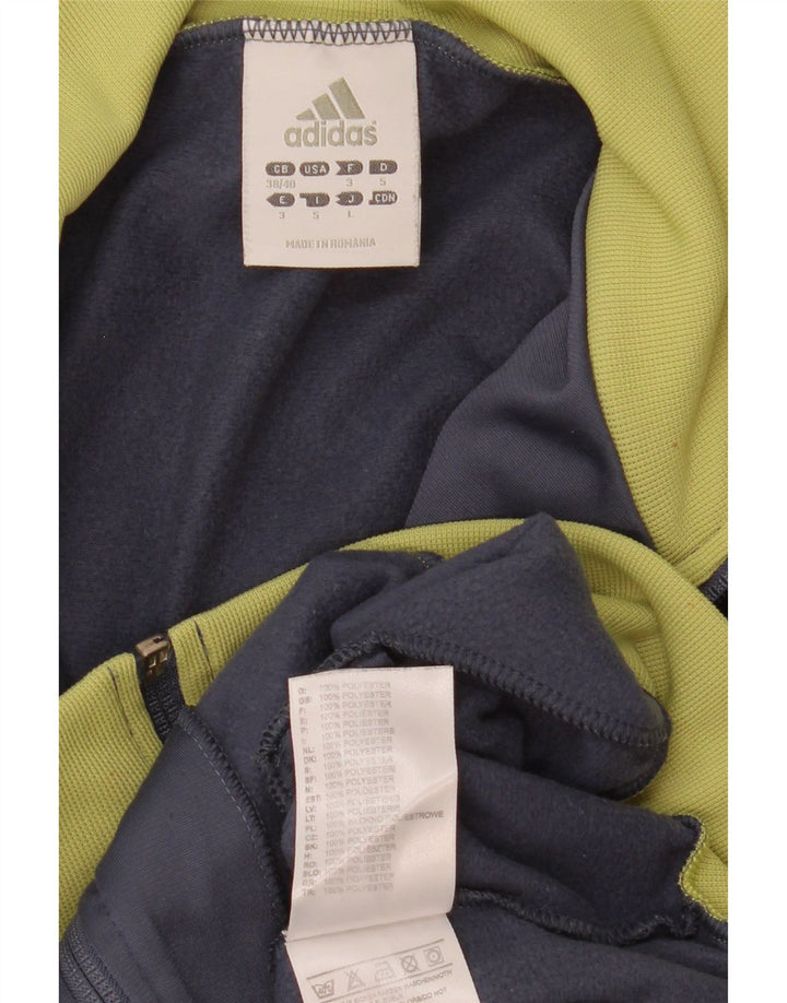 Adidas Herren-Trainingsanzug-Top-Jacke UK 38/40 Mittelgraues Colourblock-Polyester