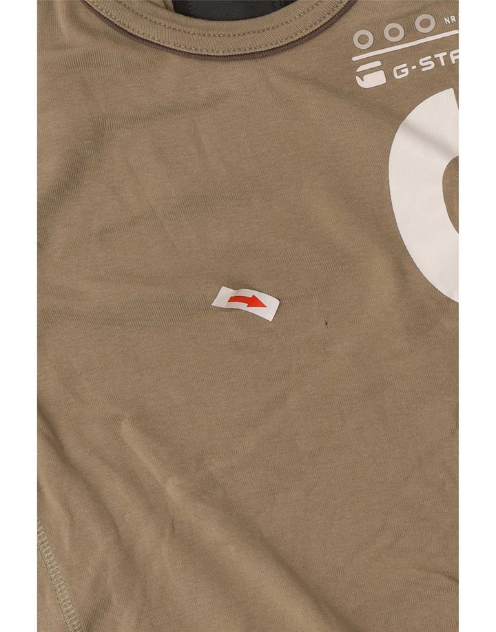 G-Star Herren T-Shirt mit Grafik, Größe S, Khaki, Baumwolle