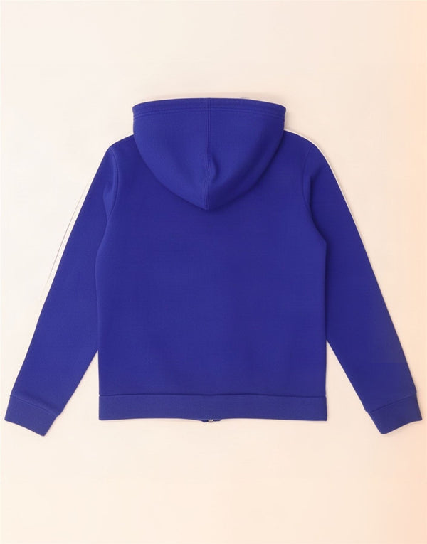 Adidas Jungen-Kapuzenpullover mit Reißverschluss, 9–10 Jahre, blaue Farbblock-Baumwolle