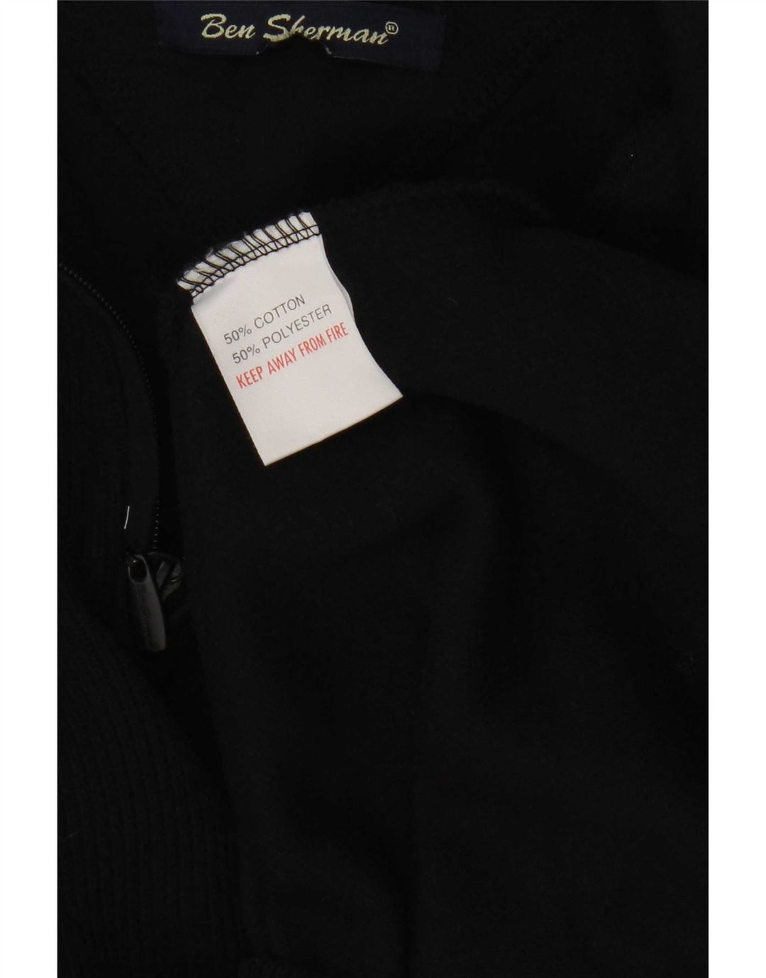 Ben Sherman Herren-Pullover mit Reißverschluss am Hals, große marineblaue Baumwolle