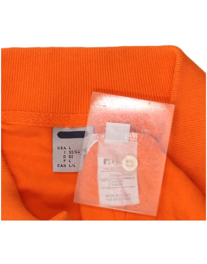 FILA Mens Polo Shirt Large Orange Cotton