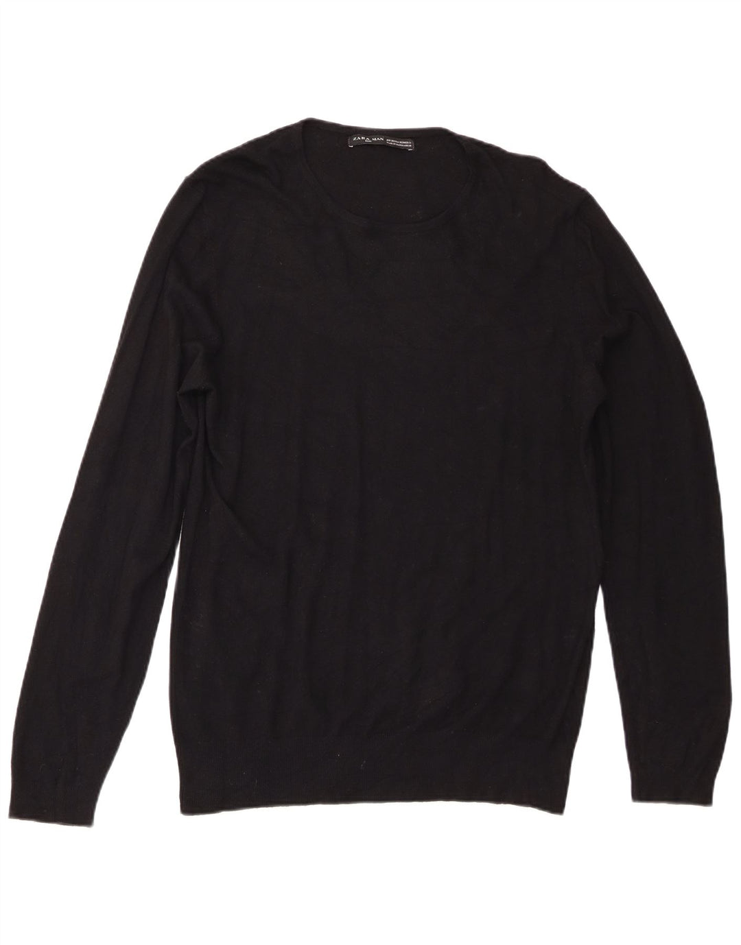 Zara Herren-Pullover mit Rundhalsausschnitt, XL, Schwarz