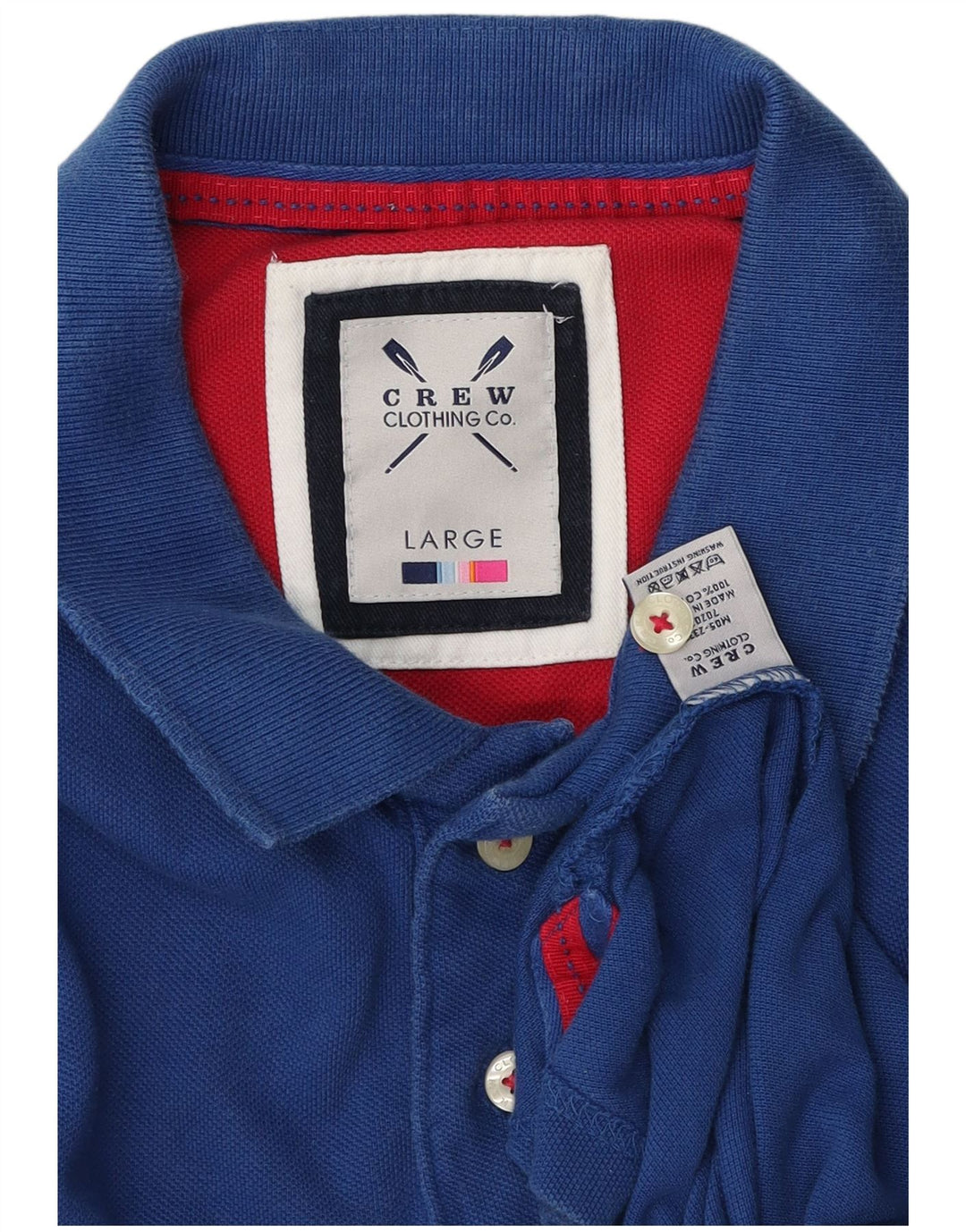 Crew Clothing Herren-Poloshirt, groß, blaue Baumwolle