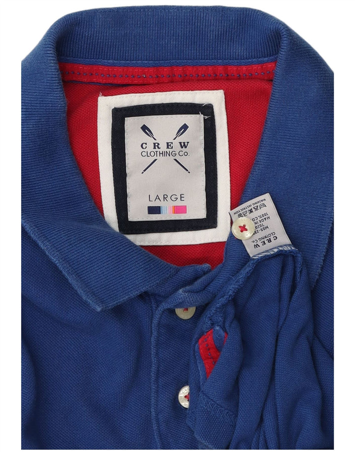 Crew Clothing Herren-Poloshirt, groß, blaue Baumwolle