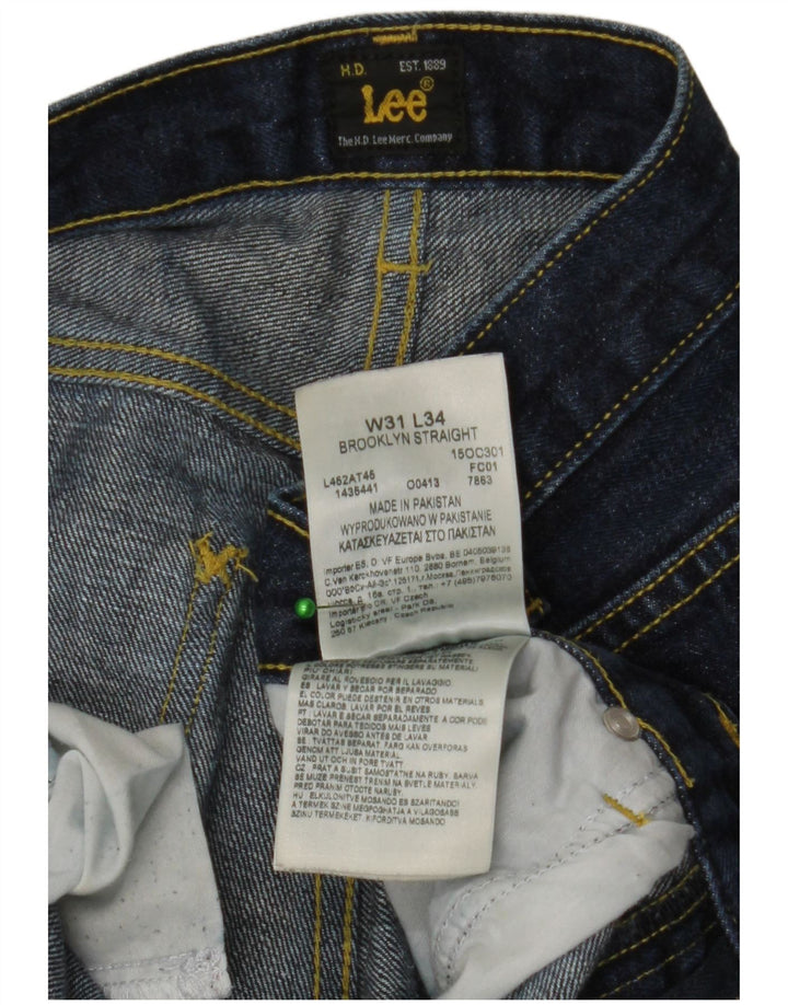 Lee Herren Brooklyn Straight Jeans W31 L34 Blaue Baumwolle