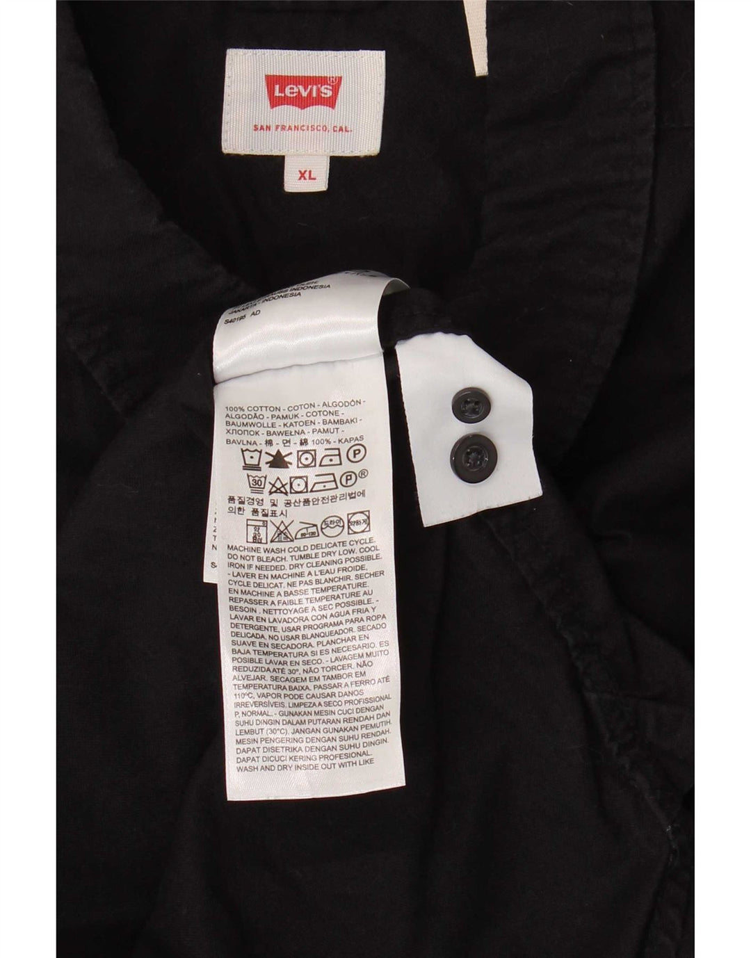 Levi's Herrenhemd XL aus schwarzer Baumwolle