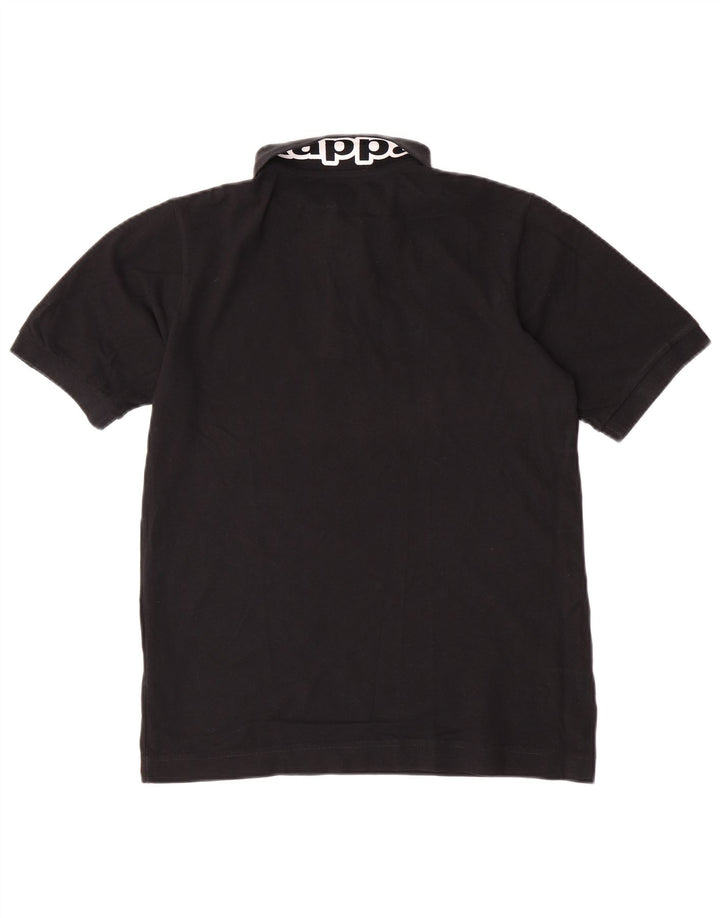 Kappa Herren-Poloshirt mit Grafik, Größe S, schwarze Baumwolle