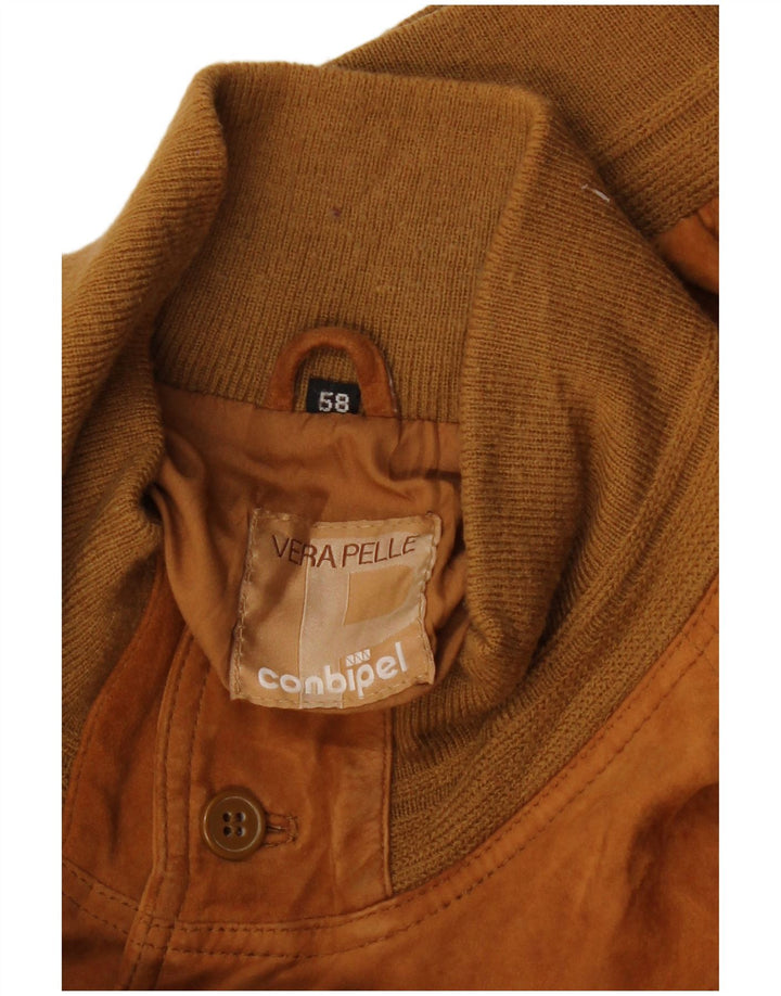 CONBIPEL Herren Wildleder Bomberjacke IT 58 2XL Braunes Leder