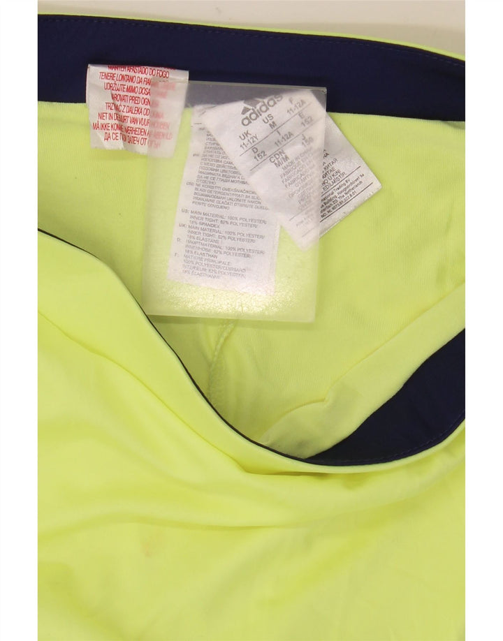 Adidas Climalite-Skort für Mädchen, 11–12 Jahre, gelbes Farbblock-Polyester