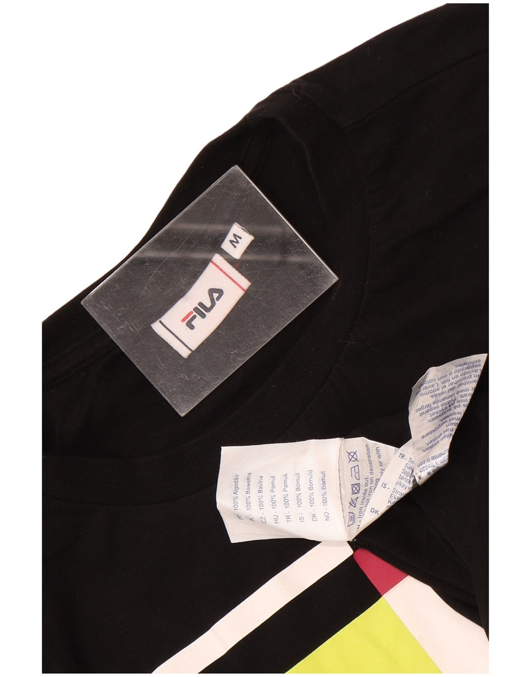 Fila Herren Grafik-T-Shirt-Oberteil aus mittelschwarzer Baumwolle