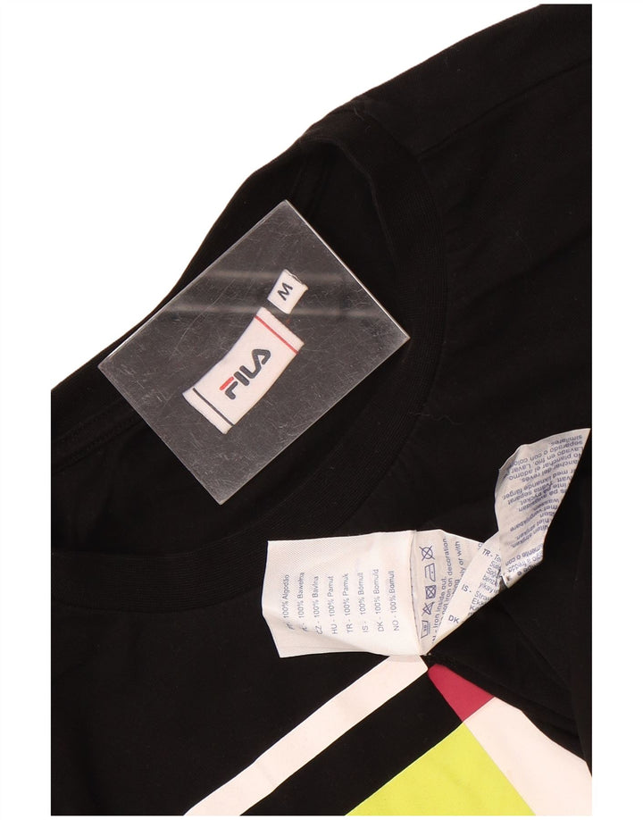 Fila Herren Grafik-T-Shirt-Oberteil aus mittelschwarzer Baumwolle