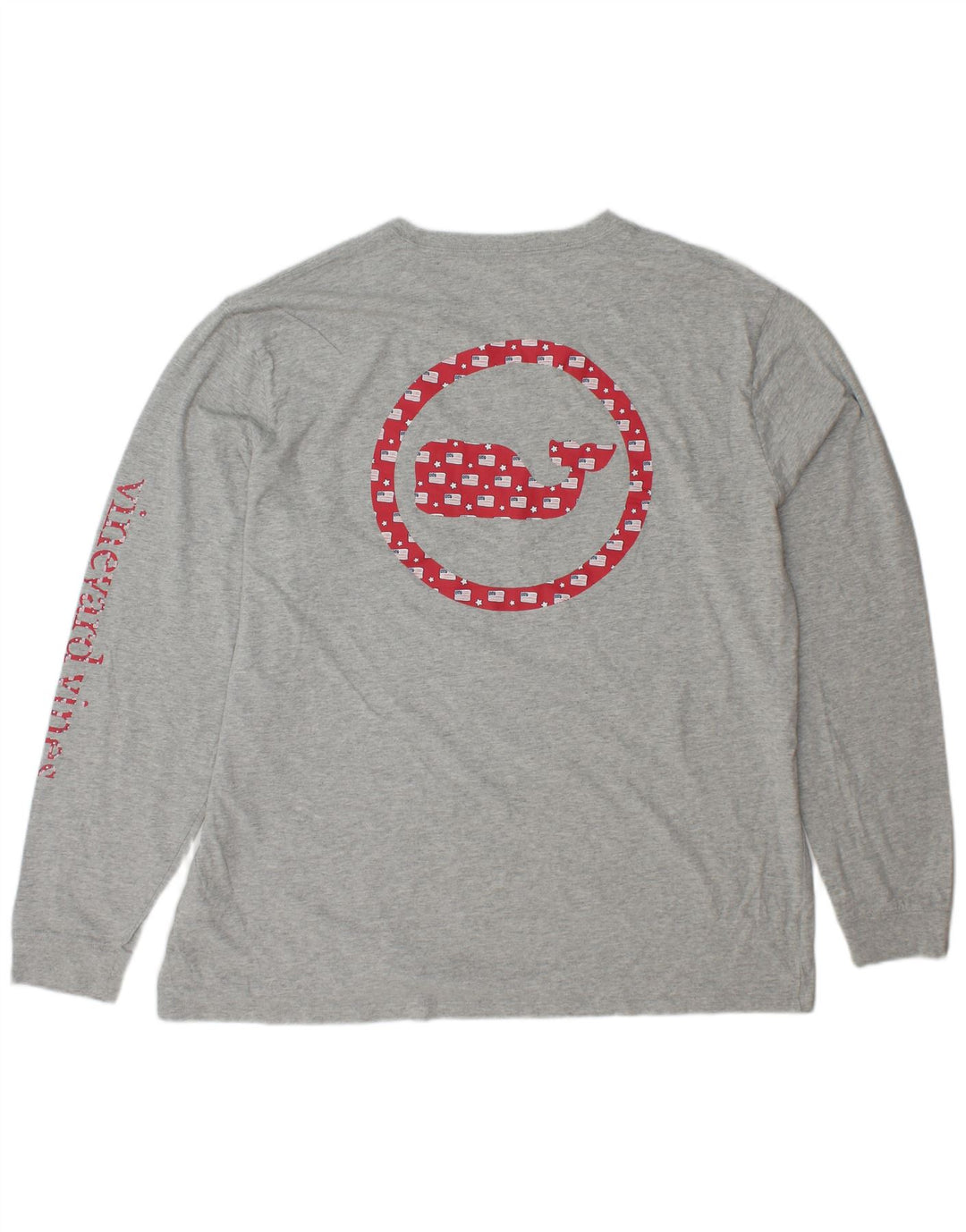 VINEYARD VINES Herren Grafik-Top Langarm XL Grau Baumwolle