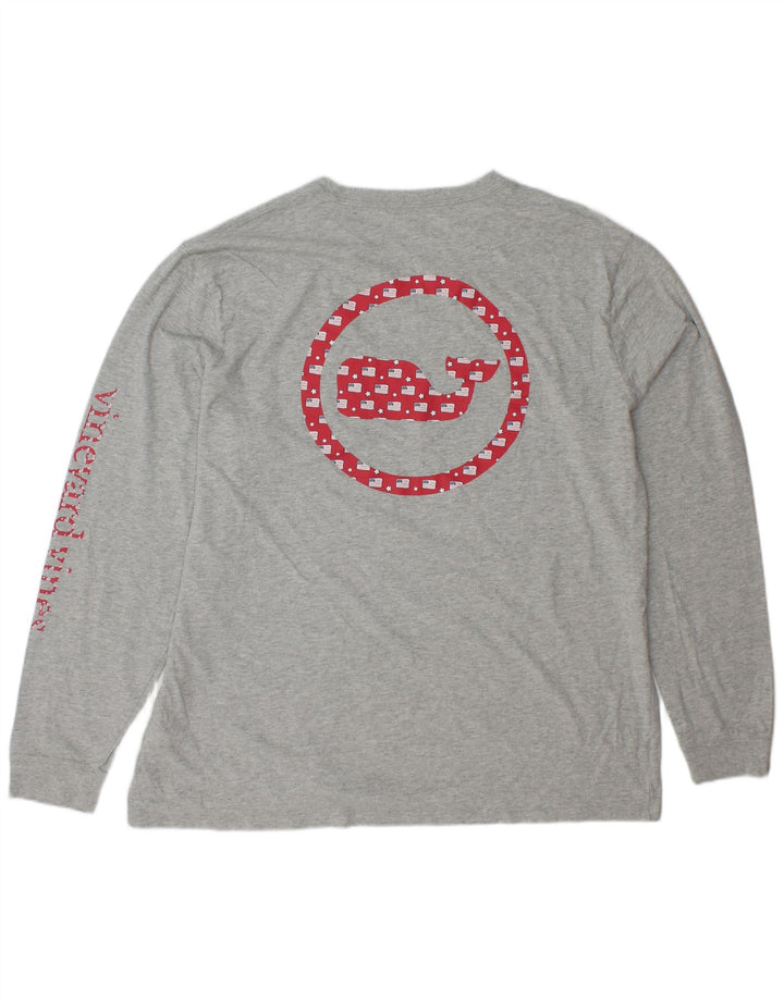 VINEYARD VINES Herren Grafik-Top Langarm XL Grau Baumwolle
