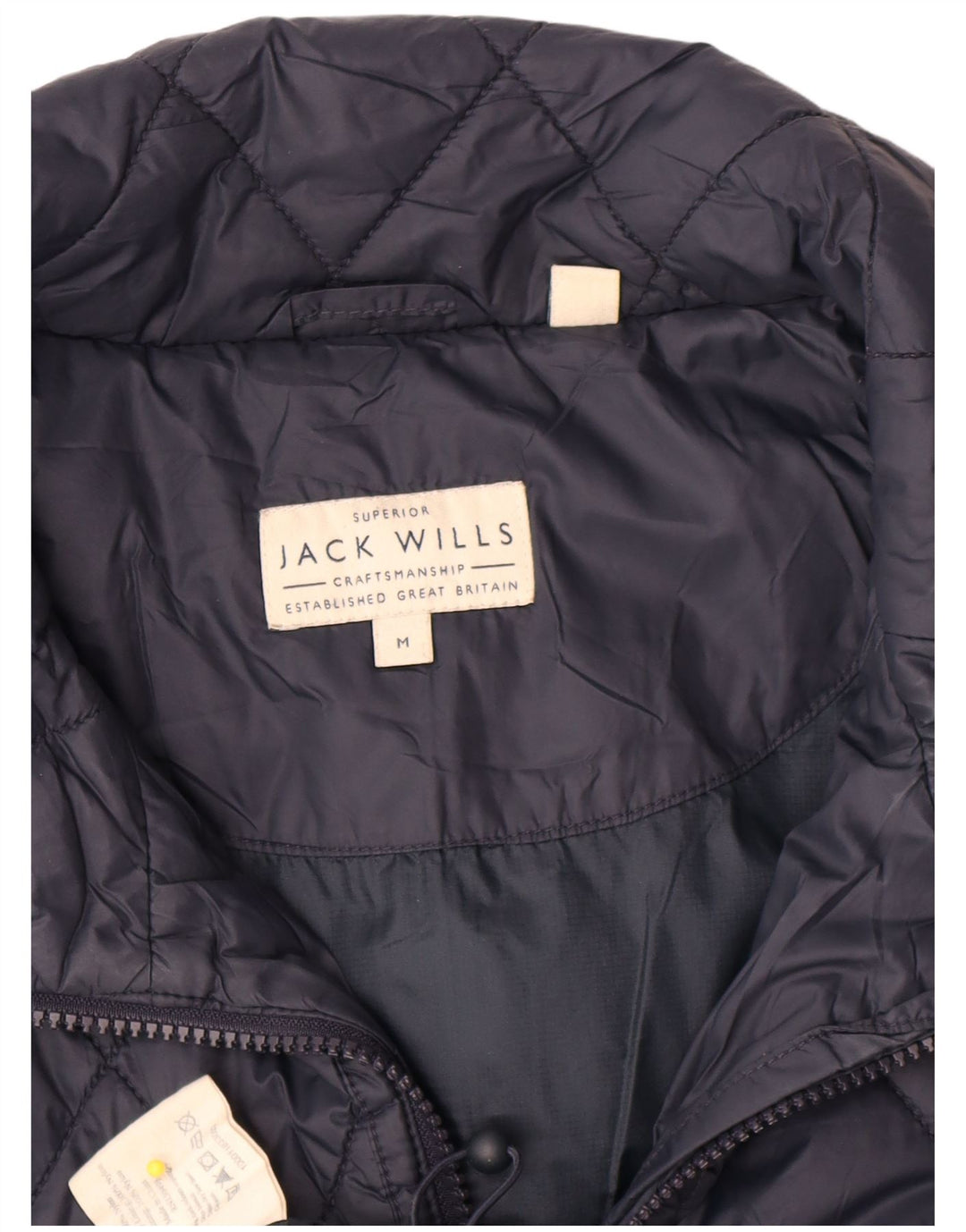 Jack Wills Herren Steppjacke UK 38 Medium Marineblau Nylon