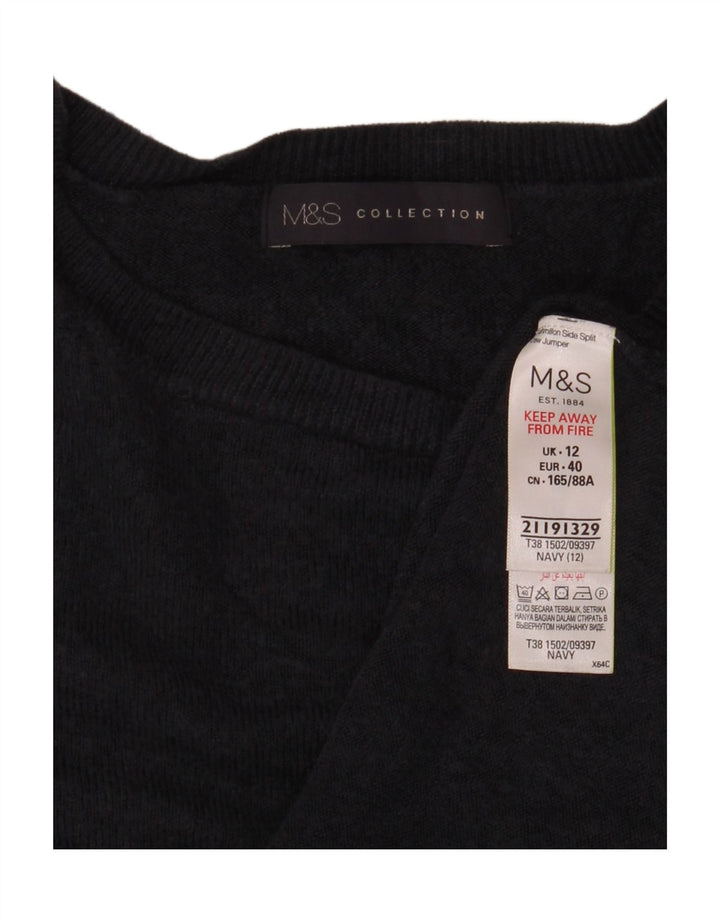Marks & Spencer Damen-Pullover mit Rundhalsausschnitt, Gr. 12, mittleres Marineblau