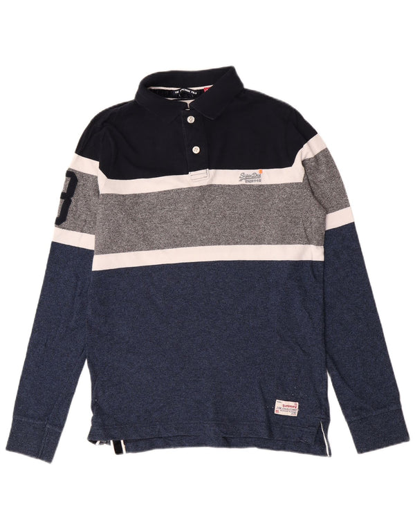 Superdry Langarm-Rugby-Poloshirt für Jungen, 15–16 Jahre, XL, Blau, Farbblock