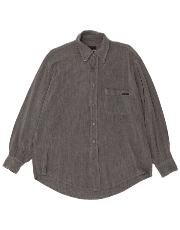 Trussardi Herrenhemd XL Graue Viskose