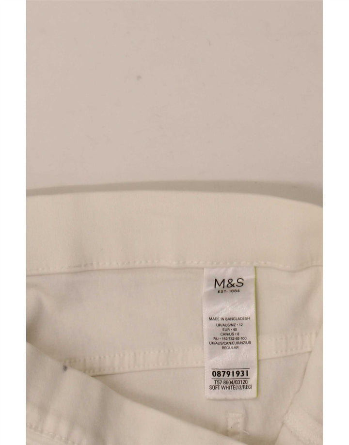 Marks & Spencer Damen Jegging-Jeans UK 12 Medium W32 L28 Weiße Baumwolle