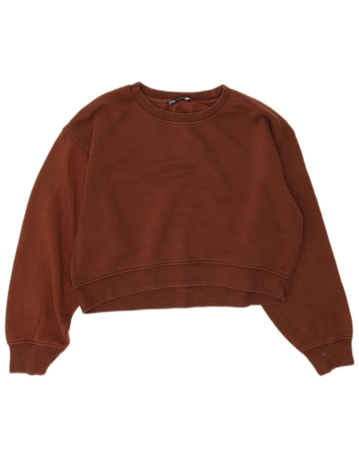 Zara Damen Sweatshirt Pullover UK 16 Large Braun