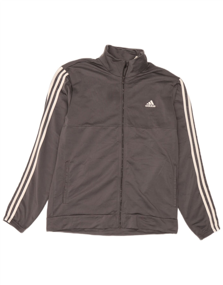 Adidas Herren-Trainingsanzug-Top-Jacke, großes graues Polyester