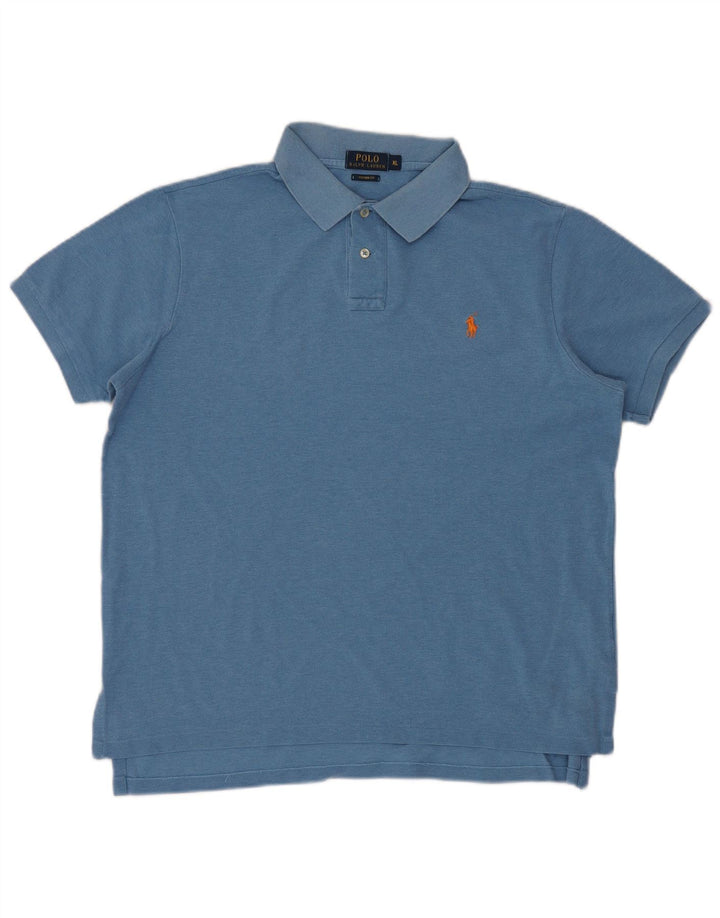 POLO RALPH LAUREN Herren-Poloshirt mit individueller Passform, XL, blaue Baumwolle