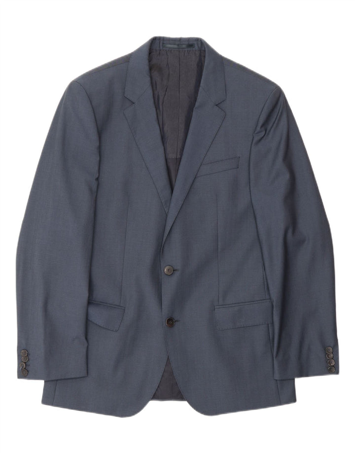 Hugo Boss Herren-Blazer mit 2 Knöpfen, IT 48, mittelmarineblaue Wolle