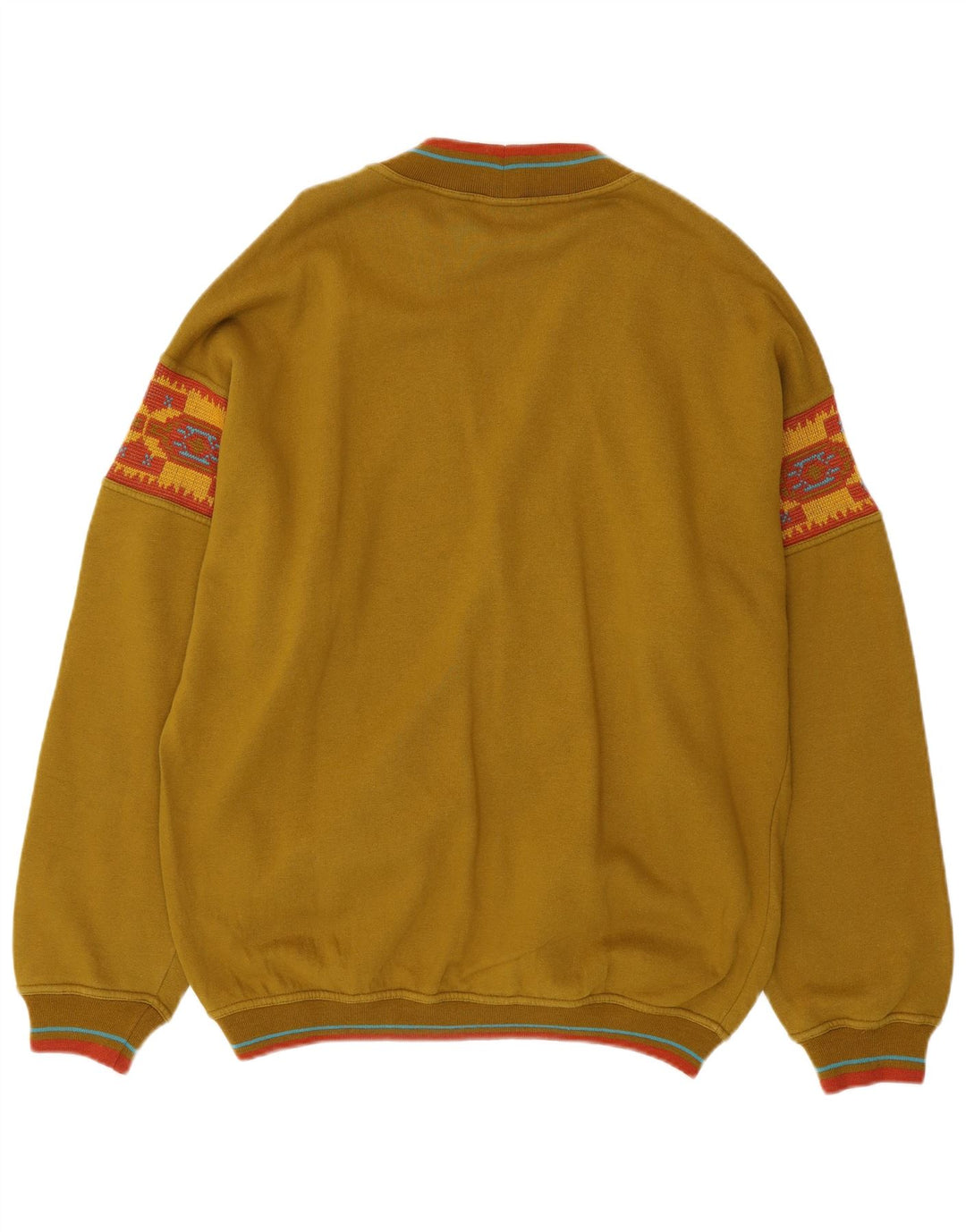 Stefanel Herren-Strickjacke, groß, Khaki, Fair-Isle-Baumwolle