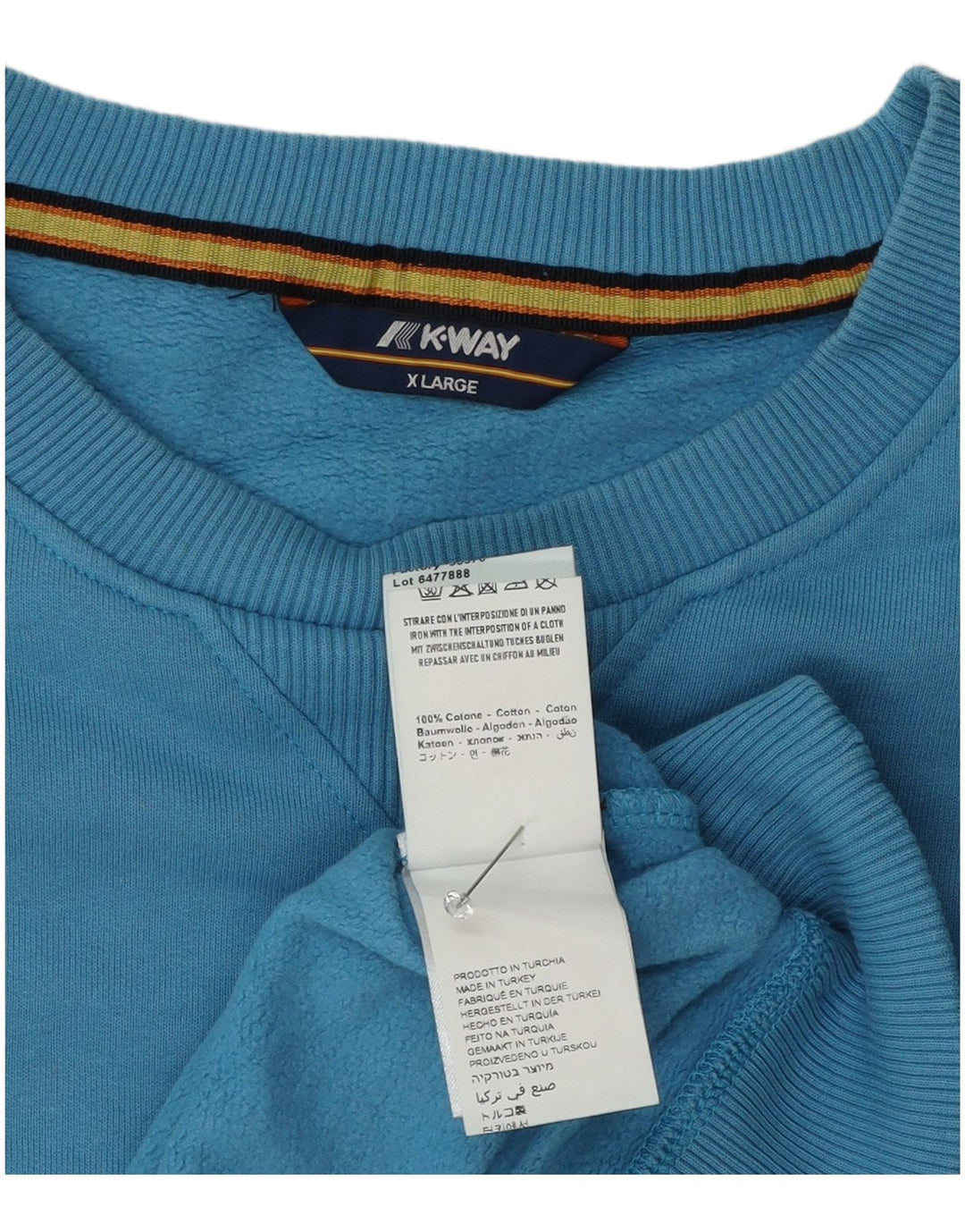 K-Way Herren Sweatshirt Pullover XL Blau Baumwolle