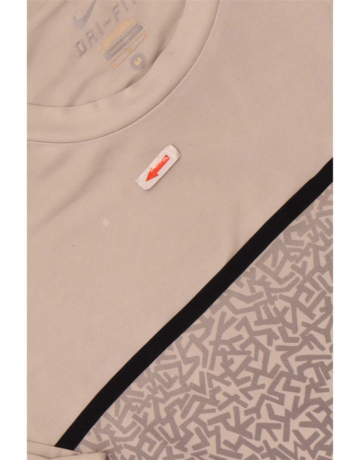 Nike Herren Dri Fit Grafik-T-Shirt-Oberteil Mittelgraues geometrisches Polyester