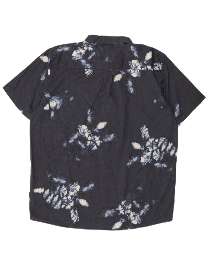 Patagonia Herren Abstraktes Muster Kurzarmhemd XL Marineblau Hawaiianisch