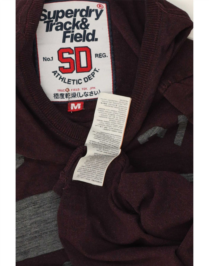 Superdry Herren Grafik-T-Shirt-Oberteil aus mittlerer burgunderroter Baumwolle
