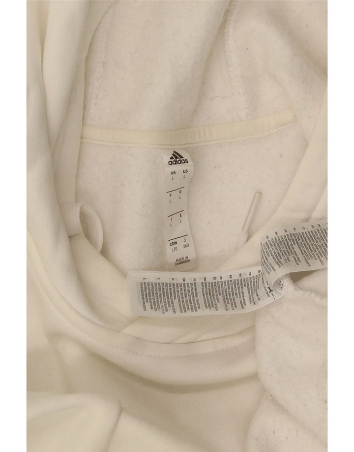 Adidas Herren Kapuzenpullover, groß, aus weißer Baumwolle