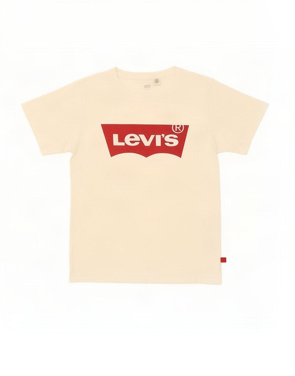 Levi's Damen Grafik-T-Shirt-Oberteil UK 14 Mittelweiße Baumwolle