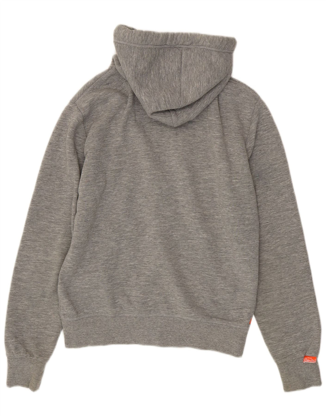 SUPERDRY Herren-Kapuzenpullover mit Reißverschluss, mittelgrau gesprenkelte Baumwolle