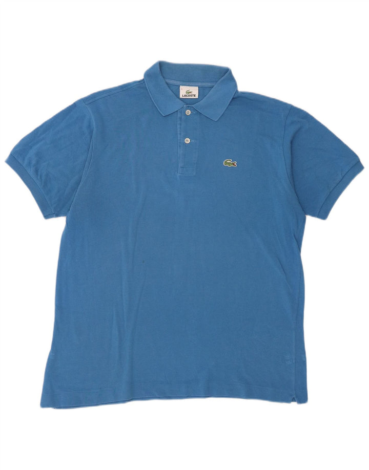 Lacoste Herren-Poloshirt, Größe 5, groß, blaue Baumwolle