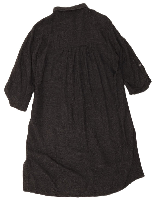 Zara Damen-Hemdkleid mit 3/4-Ärmeln, UK-Größe 46, Größe L, graue Viskose