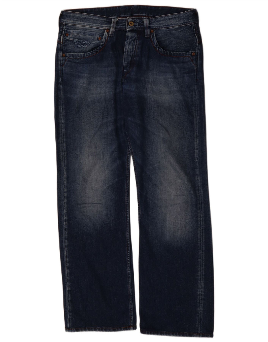 PEPE JEANS Herren Straight Jeans W33 L34 Blaue Baumwolle