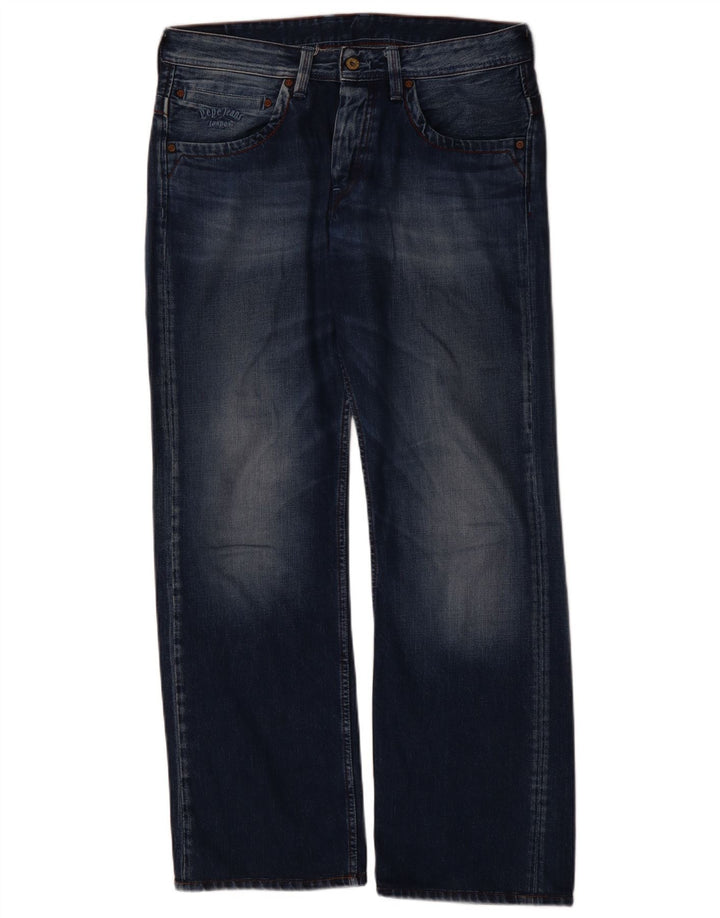 PEPE JEANS Herren Straight Jeans W33 L34 Blaue Baumwolle