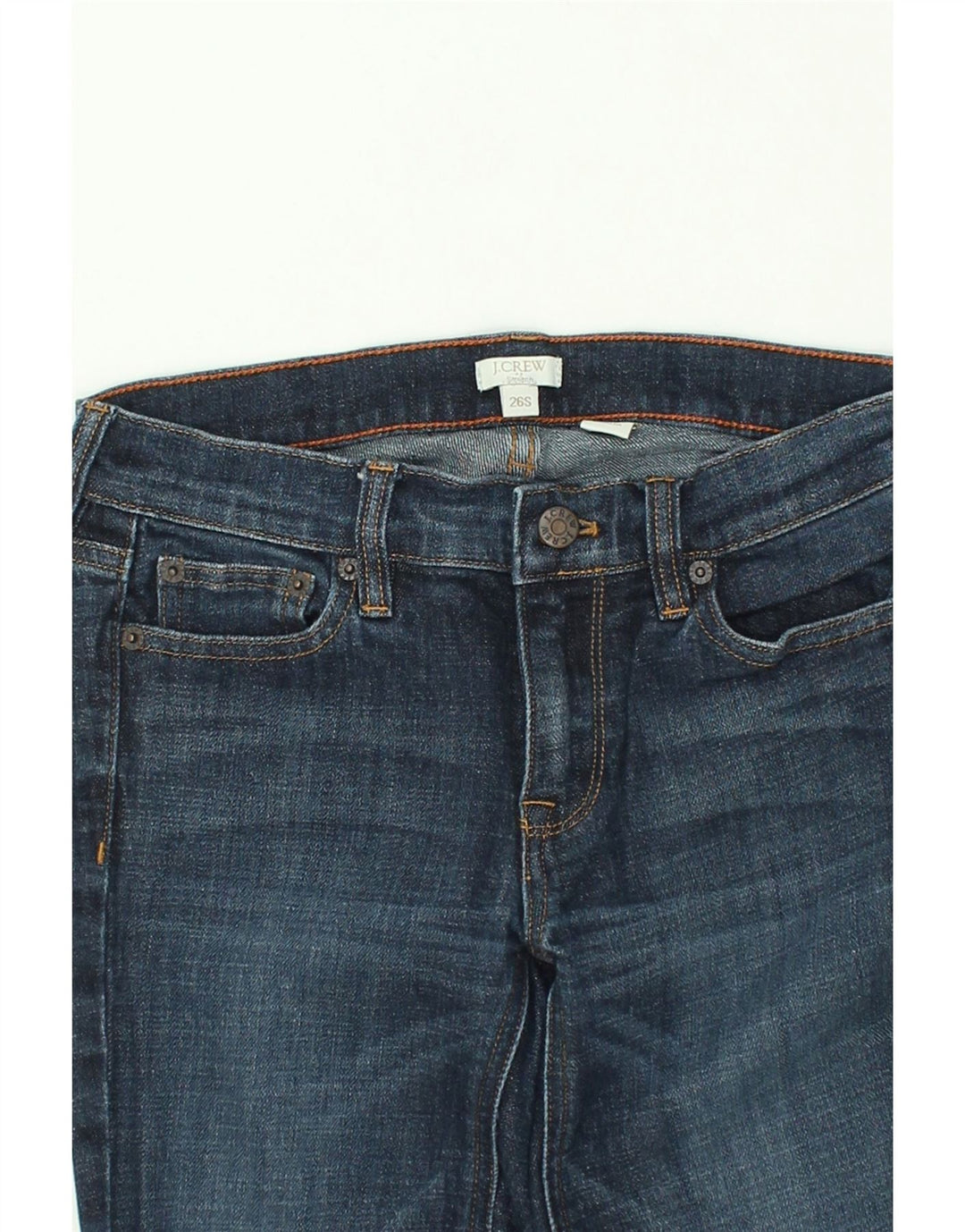 J. CREW Womens Short Straight Jeans W26 L29 Navy Blue Cotton | Vintage J. Crew | Thrift | Second-Hand J. Crew | Used Clothing | Messina Hembry 